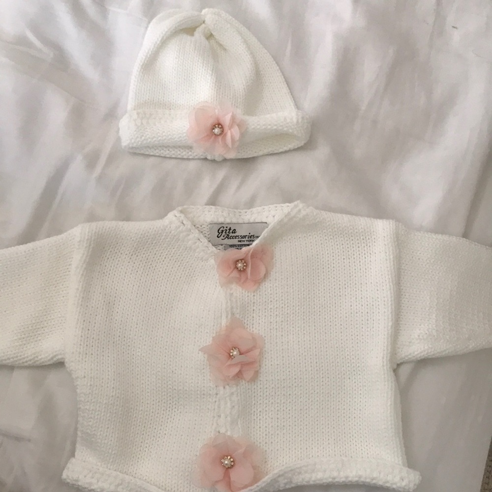 Baby sweater and hat